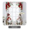 2PCS Christmas Winter Sheer Curtains, Snowman Bell Holly, Digital Print, Bedroom Living Room, Rod Pocket Polyester Home Decor