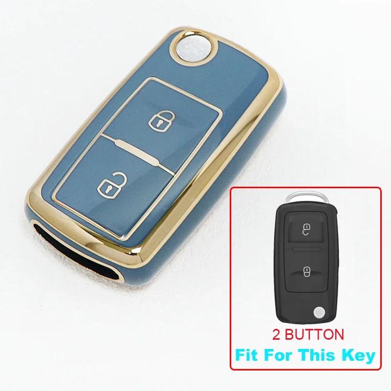 Módní obal na klíč od auta Plný kryt TPU Pro Volkswagen Pro VW Bora Polo Tiguan Jetta Passat B5 B6 B7 Golf Beetle pro Škoda Octavia