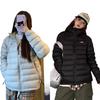 Ribs light and thin short couple retro bread clothes hooded versatile solid color large size warm winter down cotton clothes tide
