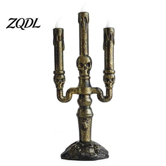 Halloween Theme Light Pumpkin Night Light, LED Spooky Skeleton Desk Lamp, Electric Candle for Holiday Party Home Office Decoration Holida Lamp
