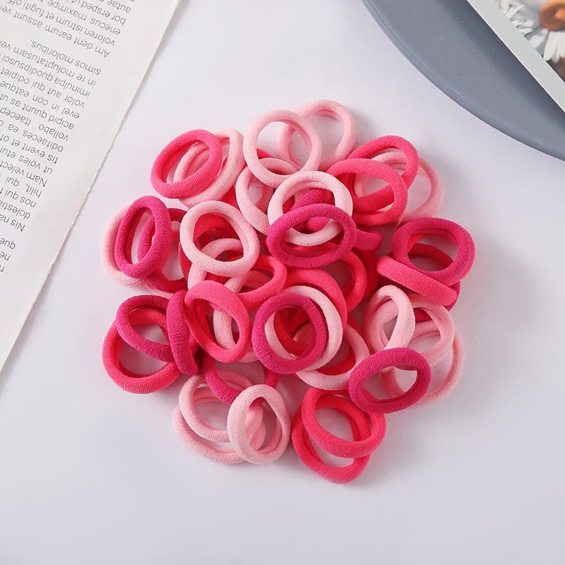 100PCS/Set Small Candy Elastic Hair Bands Rubber Bands Girls Kids 3CM Colorful Ponytail Scrunchies Ties Basic Hair Accessories