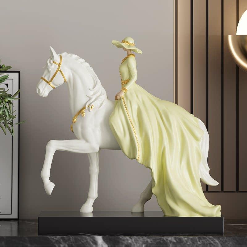 Luxury Equestrian Character Art Sculpture Modern Home Decor For Living Room TV Cabinet Office Desk Study Entrance Ornament