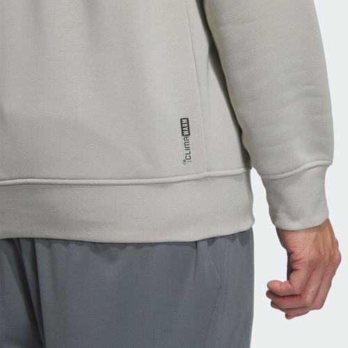 Adidas Men's Grey Striped Pullover Crewneck Sports Casual Sweatshirt