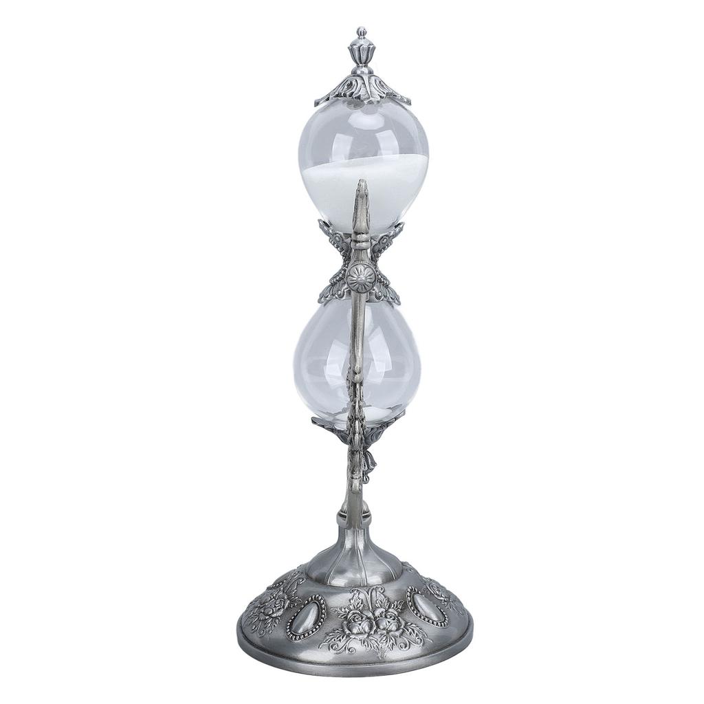 Sanduhr mit Ständer, Vintage, 15 Minuten, Gravur, geprägt, golden, für Regaldekoration