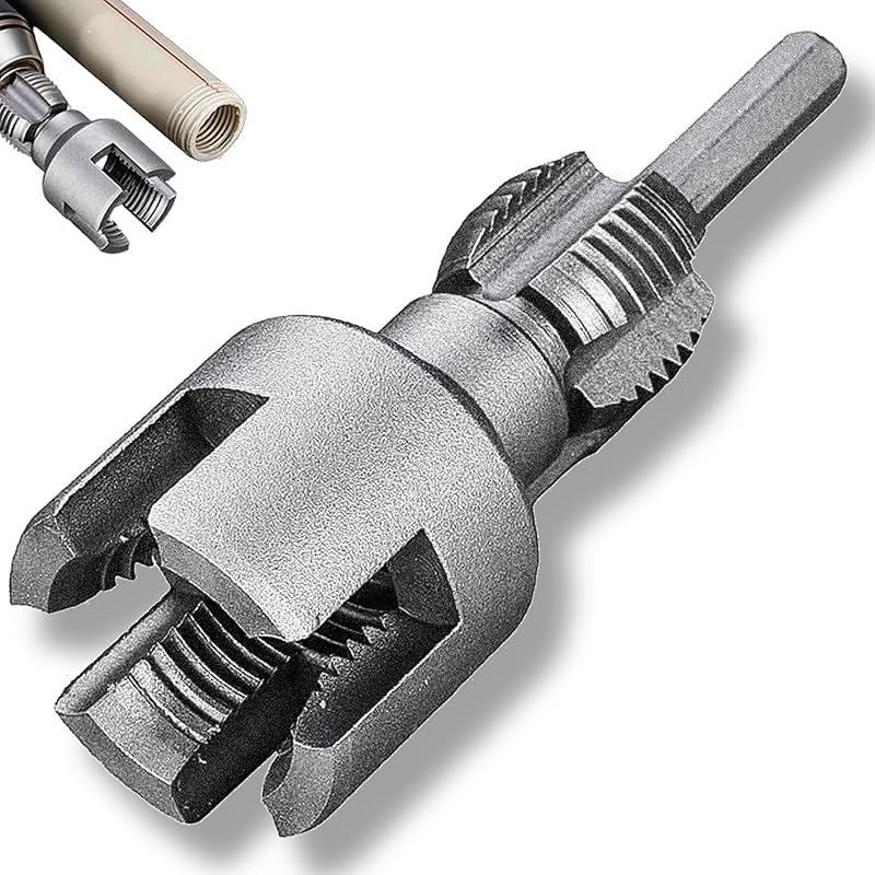 Integrated Internal & External Pipe Threading Tool,1/2   and 3/4   Water Pipe Internal and External Integrated Threader- for Water Pipes (1/2 *2) 1/2
