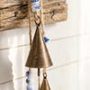 16.93in Rustic Metal Cowbell Built-in Metal Clapper Vintage Gold Wind Chime  Home Wall Hanging