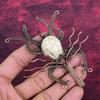 Howlite Pendant Copper Wire Wrapped Pendant Titanium Bead Eyes & Skull Bone Face Pendant