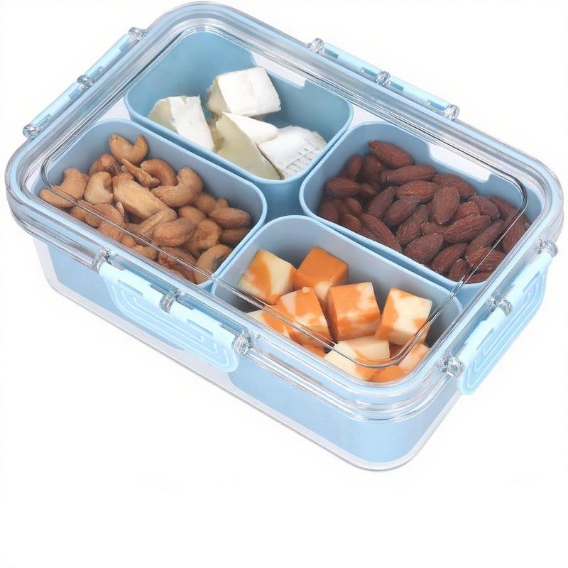 4 Compartments Snack Box Containers with Lid Storage Boxes, Fruit, Snack Storage Boxes for Parties, Entertaining, Kitchen 4