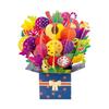 Paper Flower Bouquet Card Forever Flower Bouquet 3D Pop Up Greeting Cards For Valentines Day Graduation Day