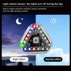 Motorcycle Triangles Solar Power LED Strobe Warning Light Rear Collision Flashing Signal Lamp Car Motorbike Tail Colorful Night