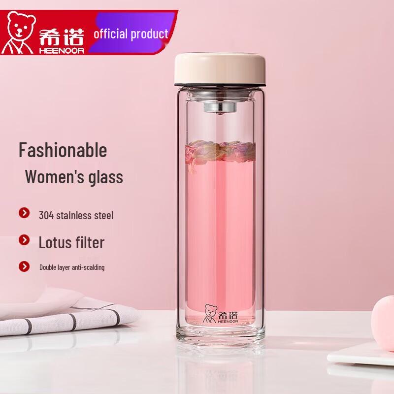 Xino Insulated Double-Layer Glass Tea & Water Cup