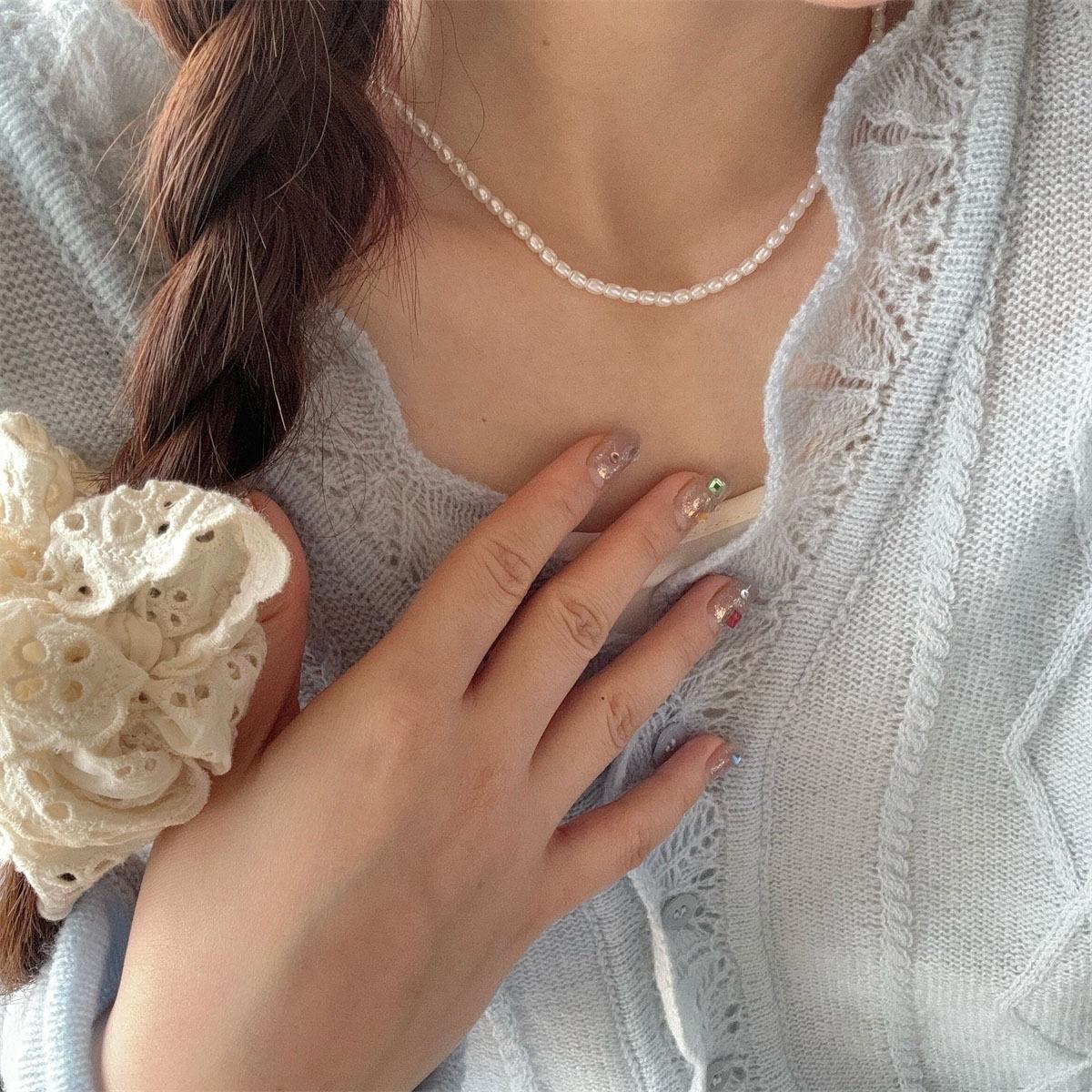 

Винтажное жемчужное ожерелье с магнитной застежкой, нишевое, в стиле легкой роскоши, придворное, цепочка для ключицы, модное, универсальное, темпераментное ожерелье