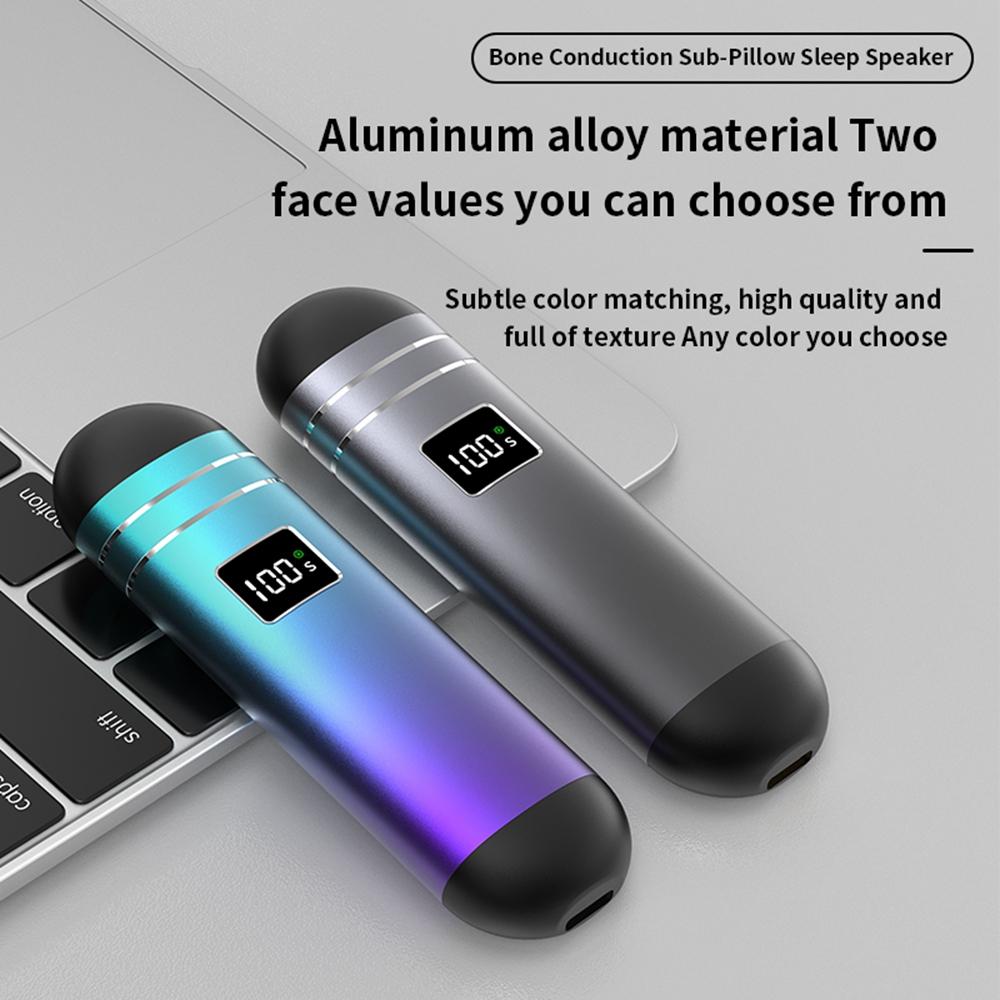 QY09 Bone Conduction Speaker with 32GB TF Card Mini Wireless Audio Device BT Sleep Aid for Bedroom/Dorm/Office