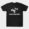 Men Black Print T-shirt I Do All My Own Atv  Stunts No-Cut Transfer Paper Print Cotton Tshirt