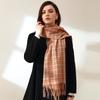 Sweet plaid scarf winter women's imitation cashmere warm scarf women's medium and long shawl scarf