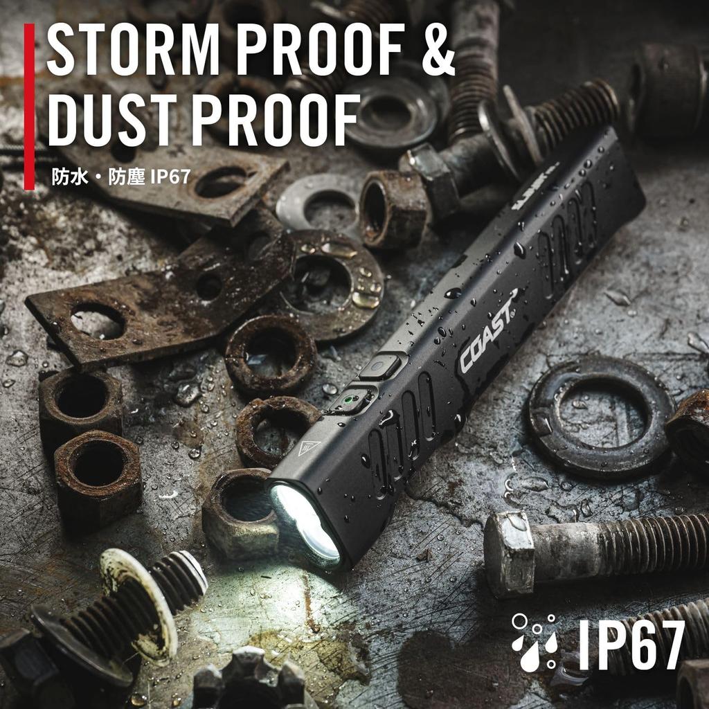 COAST SLAYER PRO LED Max 1150 Up To 130m Memory Mode Waterproof and Rechargeable Ideal for Factory Crime and Disaster Prevention Flashlight, Lumens,