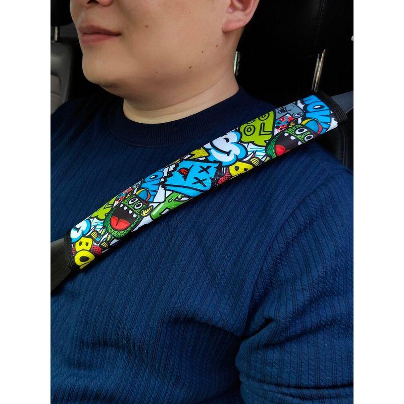 JDM Automobile Seat Belt Shoulder Protector National Style Cartoon Style All Year Round Neutral Long Seat Belt Jacket
