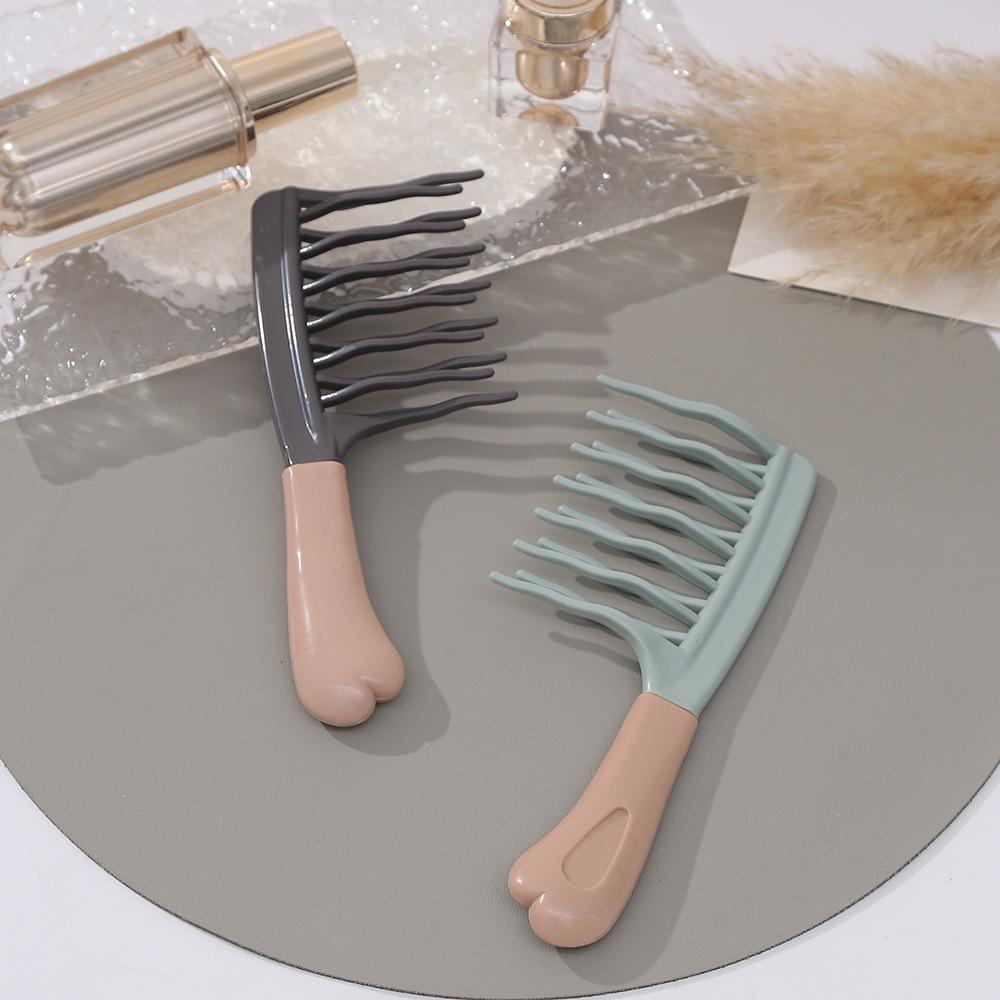 Double-Row Curling Comb: Wide-Tooth Detangling & Smoothing for Long or Permed Hair, Anti-Static