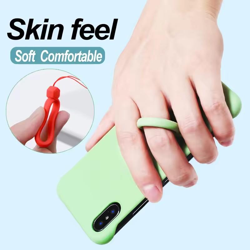 Anti-lost Mobile Phone Pendant Finger Ring Short Silicone Lanyard Silicone Pendant Ring Soft Multicolor Keychain Keys Cord