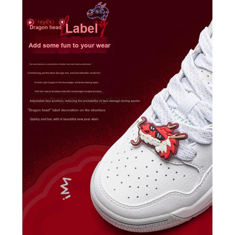 Li Ning Childrens Year Of The Dragon Limited Edition Shoes Comfortable Versatile Trendy Shock Absorbing Durable Low Top Casual Shoes YKCU012-3
