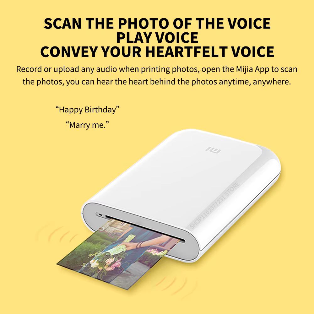 Original Portable MIJIA Pocket Photo Printer Wireless Bluetooth Thermal Print AR Video Mijia ZINK Self-adhesive Color CN