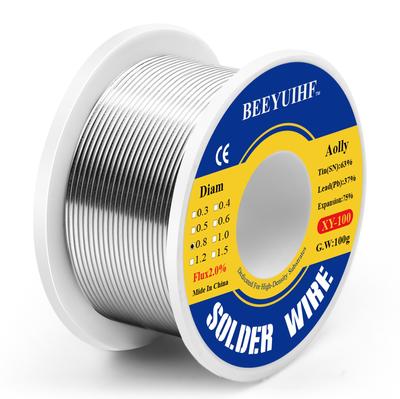 100g Solder Wire Tin 63/37 Rosin Core Tin 0.5/0.6/0.8/1.0/1.2/1.5/2.0mm Rosin Welding Soldering Wire Reel Roll No-clean Flux 2.0%