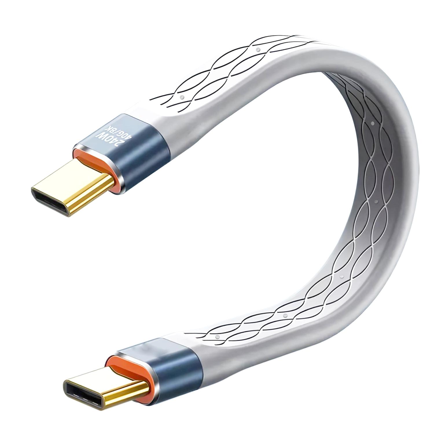 PD 5A 120W Fast Charging Type C To Type C Cable USB C To Type C Charging Wire USB-C To USB-C Quick Charging Data Cable 40Gbps серый