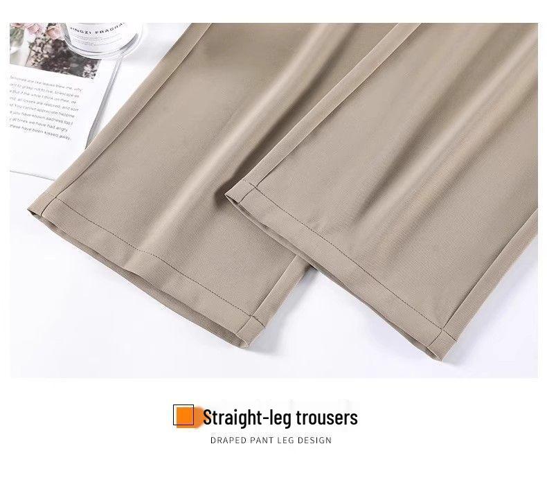 Women's High-Waist Pleated Wide-Leg Suit Pants - Spring/Summer New Arrival