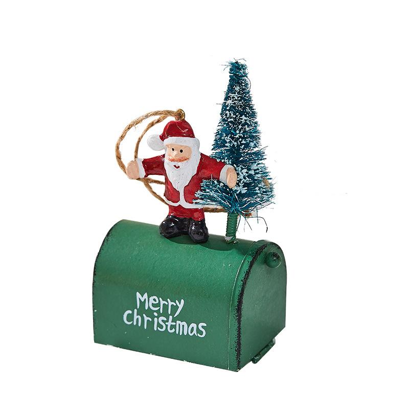 New Christmas Wrought Iron Decorative Cabin Mailbox Indoor And Outdoor Decorations, Bar, Shopping Mall Window Ornaments