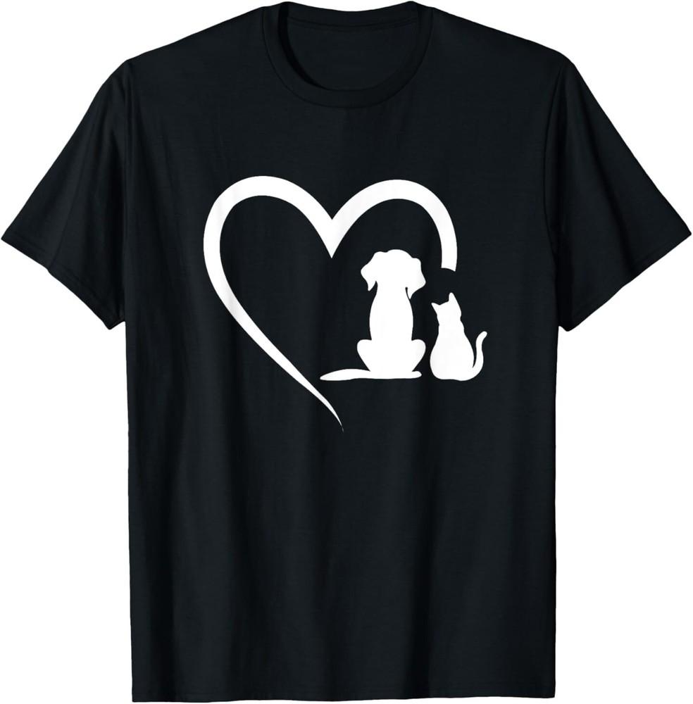 

Dog Puppy and Baby Cat Heart - Animal Dog and Cat Heart T-Shirt 4XL