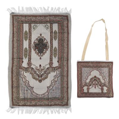 Prayer Mat Muslim Cotton Worship Blanket Islamic Religion Teaching Rug Supplies with Bag