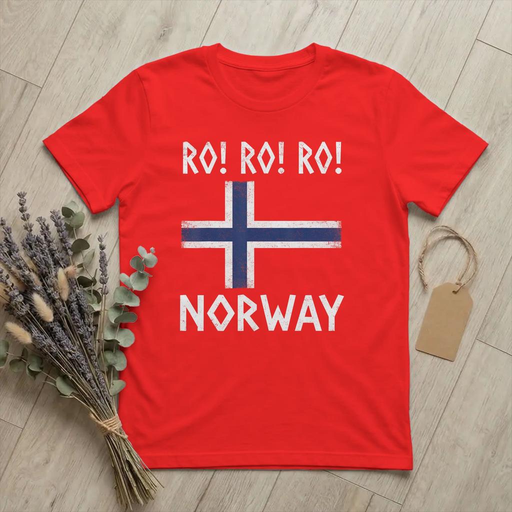 Norway Ro Funny Viking Longship Nordic Unisexs T Shirt Norse Warrior Novelty Tees Round Neck TShirts 100 Cotton New Arrival Tops