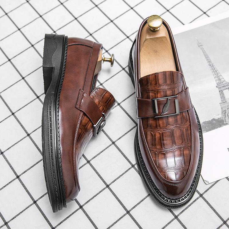 Foreign trade casual small leather shoes men's summer British style 2025 new business dress wedding groom shoes