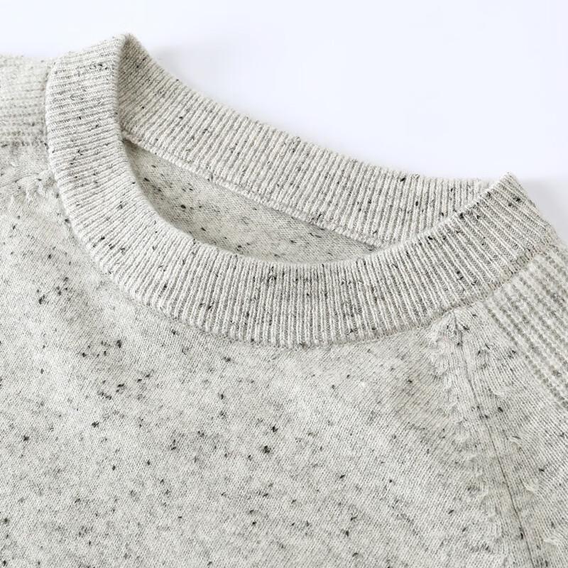 JOW Men's Speckled 100% Wool Round Neck Sweater