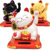 1-10PCS Lucky Beckoning Cat Solar Powered Waving Wealth Good Fortune Awaits Solar-Powered Ornaments For Home, Office, And C