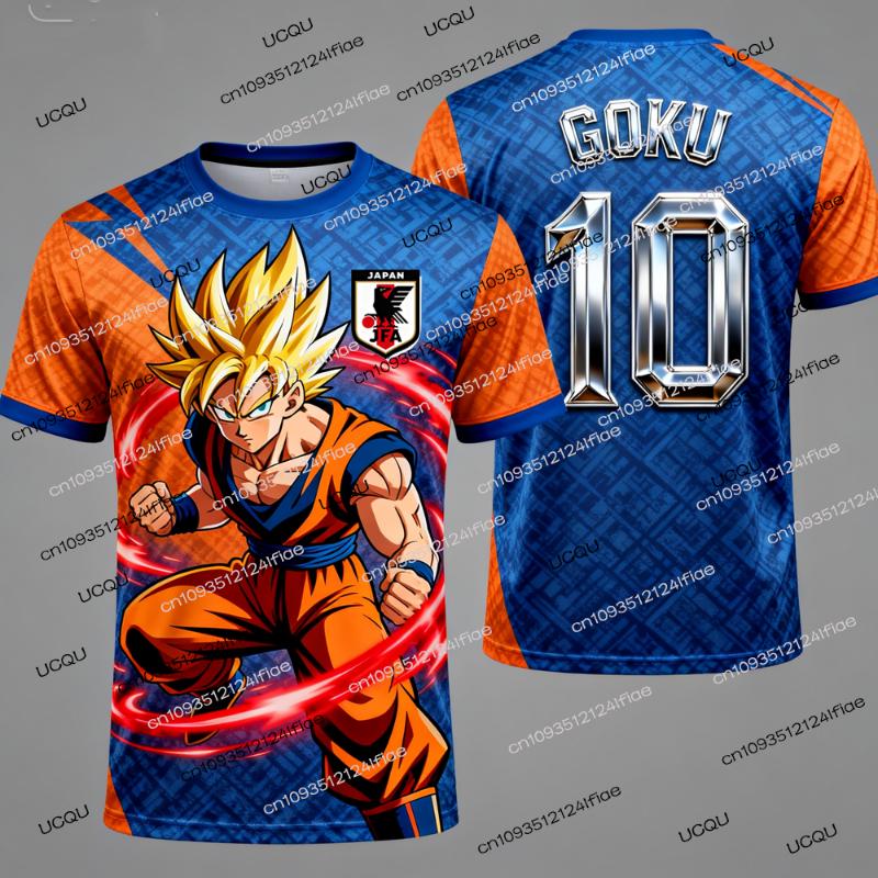 

2025 Japanese Dragon Ball Z Goku Football Jersey T-shirt Kids Football Training Wear Adult Men/Women Casual T-shirt Sweatshirts 140