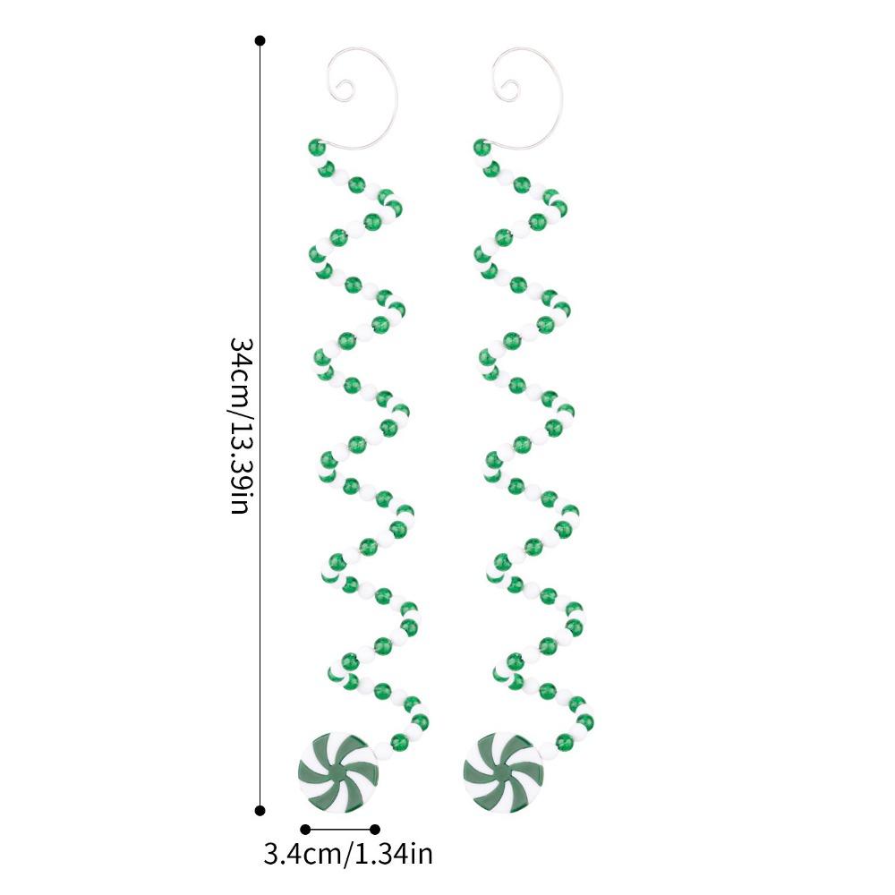 PVC Lollipop Christmas Decoration Twisted Cane DIY Candy Cane Ornament Lollipop Design Festive Tree Decor for 2PCS