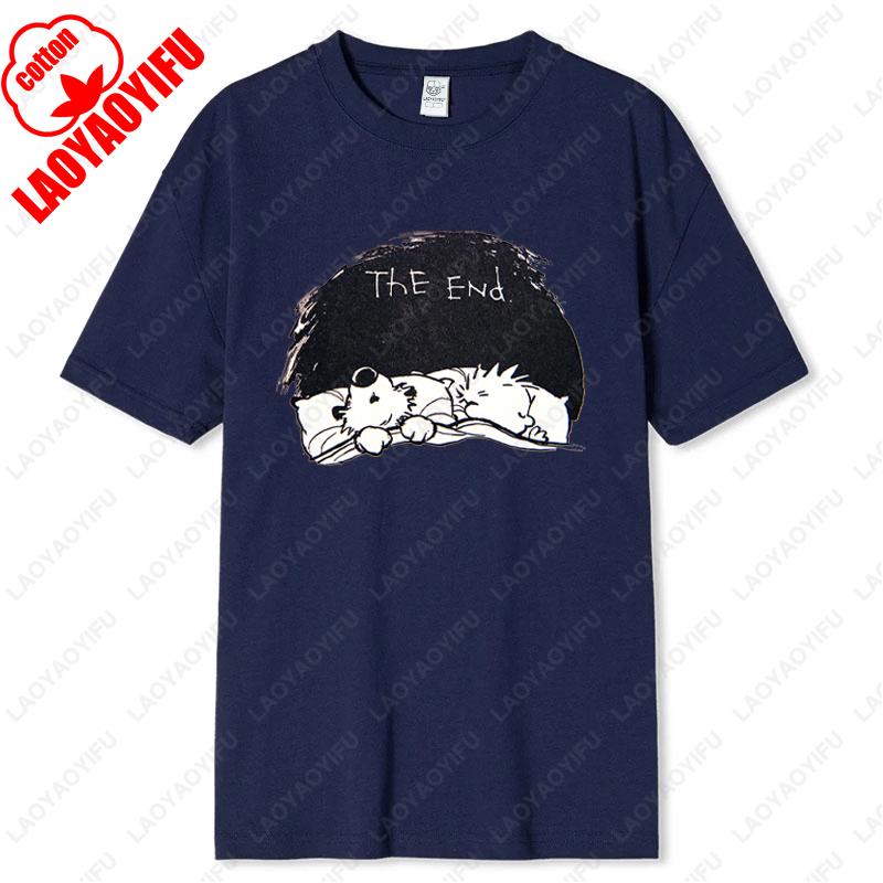 Vintage Inspired Calvin and Hobbes Graphic Tees Comfortable Cotton Unisex TShirt Classic Comic Print Men Women Loungewear Tops