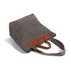 Canvas Tote Bag with Leather Trim and Adjustable Shoulder Strap Stylish Women's Handbag for Daily Use and Work