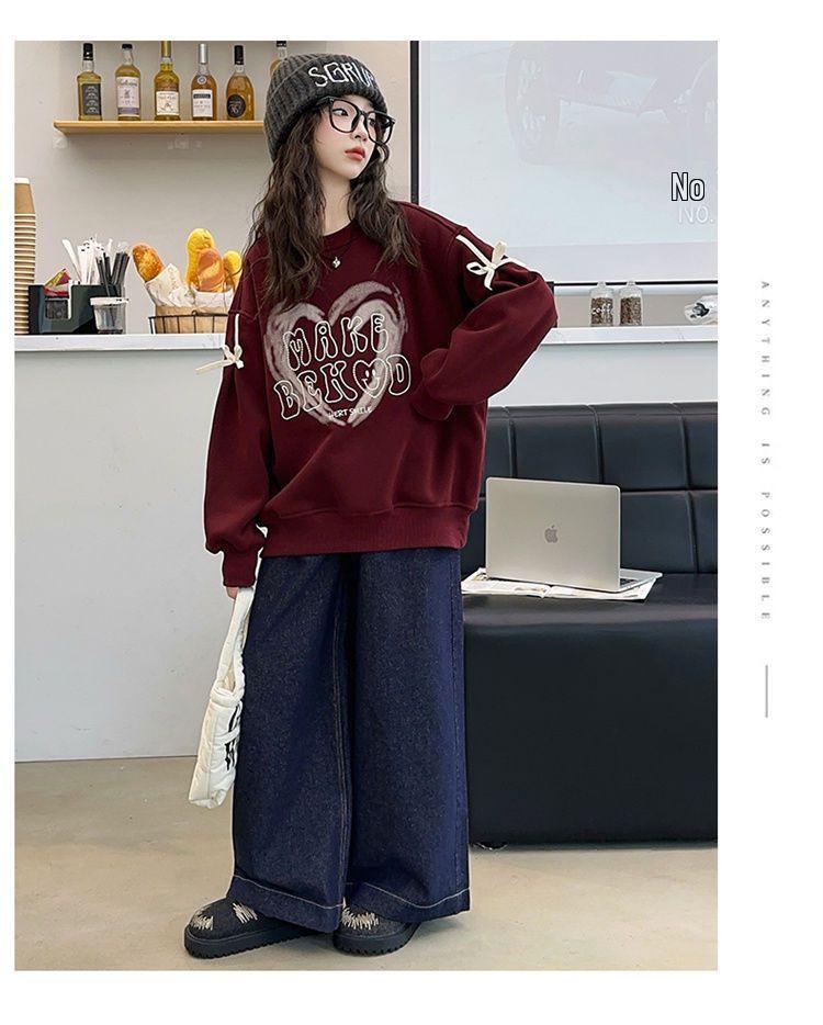 Girls' Fleece-Lined Spliced Sweatshirt: Stylish Autumn/Winter Pullover for Kids