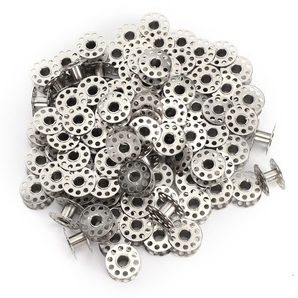 100pcs Iron Plating Sewing Machine Bobbin Household Durable Universal Bobbin Generic Metal Bobbin Home Sewing