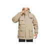 Li Ning Solid Color Mid-Length Hooded Down Jacket Men Outerwear Gray Leaf-Green AYMS317-3