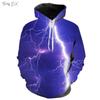 Sweatshirts for Men Cool 3D Lightning Print Fashion Hooded Sweatshirt Street Harajuku Kangaroo Pocket Long Sleeve Graphic Hoodie