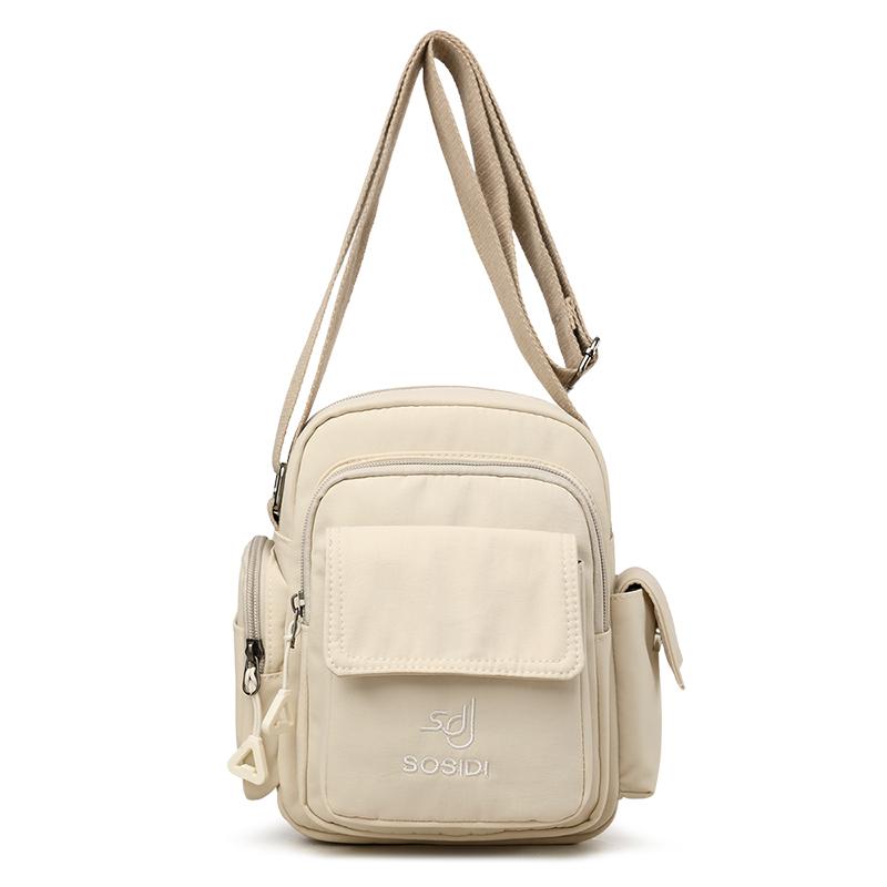 

2026 Fashi Unisex Nyl Waterproof Sling Bags Small Crossbody Shoulder Bag Multi-Pocket Casual Phe Purse Lightweight Travel бежевый