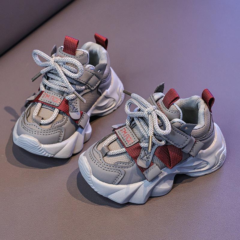 

New Kids Shoes Chunky Sneakers Boys Girls Platform Casual Sports Shoes For Children Unisex Toddler Shoes Fall Autumn 25 (Insole 15.5cm) сірий