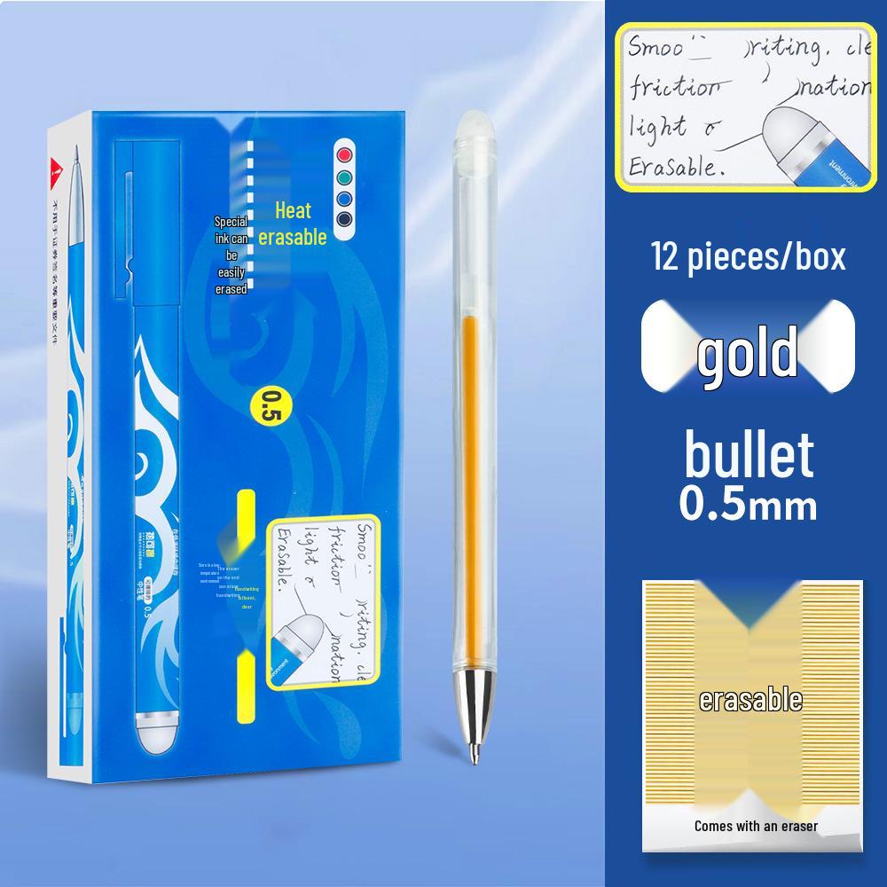 Large Capacity Heat-Erasable Gel Pen - Blue & Black, Student Stationery