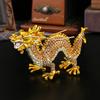 New Enamel Color Diamond Inlaid Golden Dragon Jewelry Box Home Decoration Metal Handicraft Magnetic Flip Jewelry Box Storage