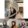 Retro Colorblock Beanie Hat For Women Winter Warmth And Earmuff Protection