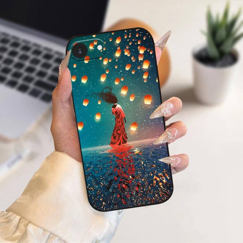 Case For iPhone SE4 Fashion Color Painted Soft Silicone Phone Coque Cover For Apple iPhone 16e 5G A3409 A3408 Shockproof Cases