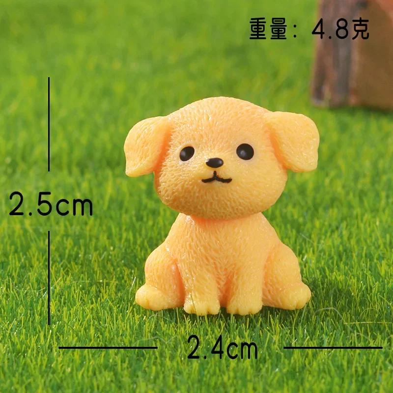 1/4pcs Figurines Miniatures Cute Dog Golden Dogs Micro Landscape Ornaments for Home Decorations Decor for Room Desk Accessories